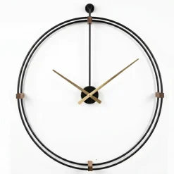 Orologio rotondo da parete nero design minimal 60cm