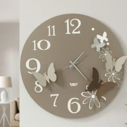Orologio rotondo da parete sabbia moderno farfalle