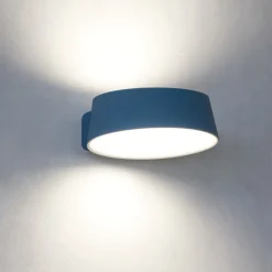 Oxygen stilnovo applique led 17w 3000k metallo azzurro dimmerabile