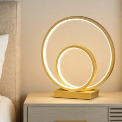 Oz tl on-off ottone ideal lux abat-jour da comodino design moderna led 23w 3000k