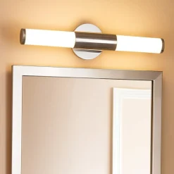 Palmera eglo applique da bagno cilindrico in vetro opaco per specchio ip44