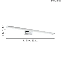 Pandella eglo applique per specchio da bagno 11w 4000k cromo