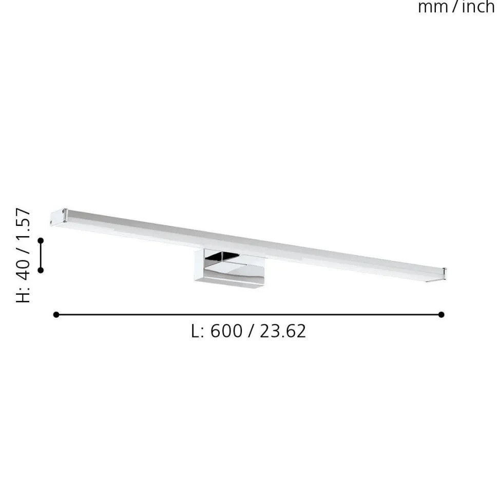 Pandella eglo applique per specchio da bagno 11w 4000k cromo