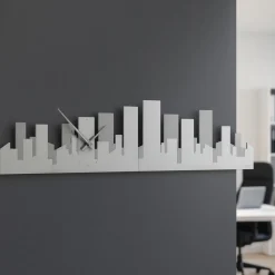 Panoramic orologio da parete moderno legno bianco grigio