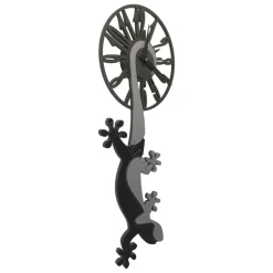 Particolare orologio moderno da parete geko legno grigio nero