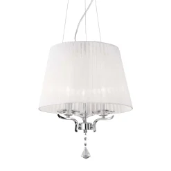 Pegaso sp3 ideal lux lampadario di cristallo paralume di tessuto