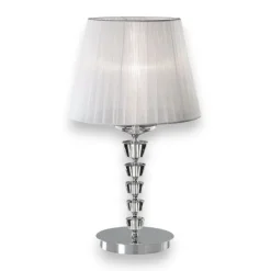 Pegaso tl1 big ideal lux lampada da tavolo contemporanea cristallo paralume organza