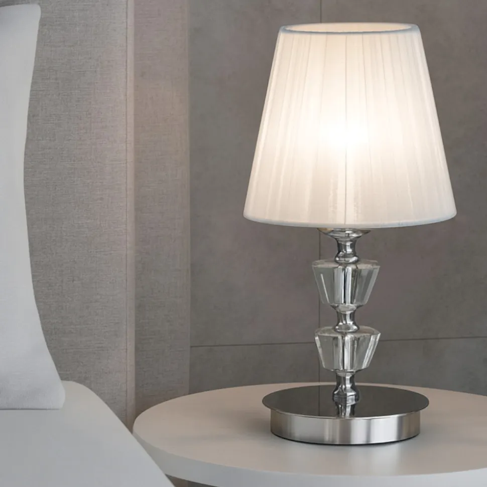 Pegaso tl1 small lampada da comodino a camera da letto cromo