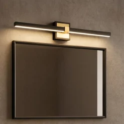 Peguera eglo applique per specchio da bagno nero oro 11w 3000k