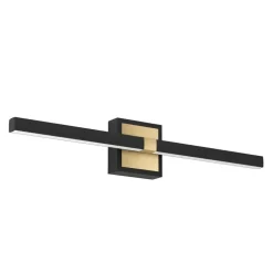 Peguera eglo applique per specchio da bagno nero oro 11w 3000k