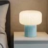 Perenz otty lampada da comodino moderna ceramica azzurra