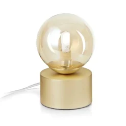 Perlage tl1 ideal lux abat-jour da comodino camera da letto sfera ventro ambra