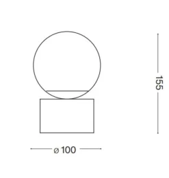 Perlage tl1 ideal lux abat-jour da comodino camera da letto sfera ventro ambra