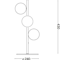 Perlage tl3 ideal lux lampada da tavolo 3 sfere vetro ambra