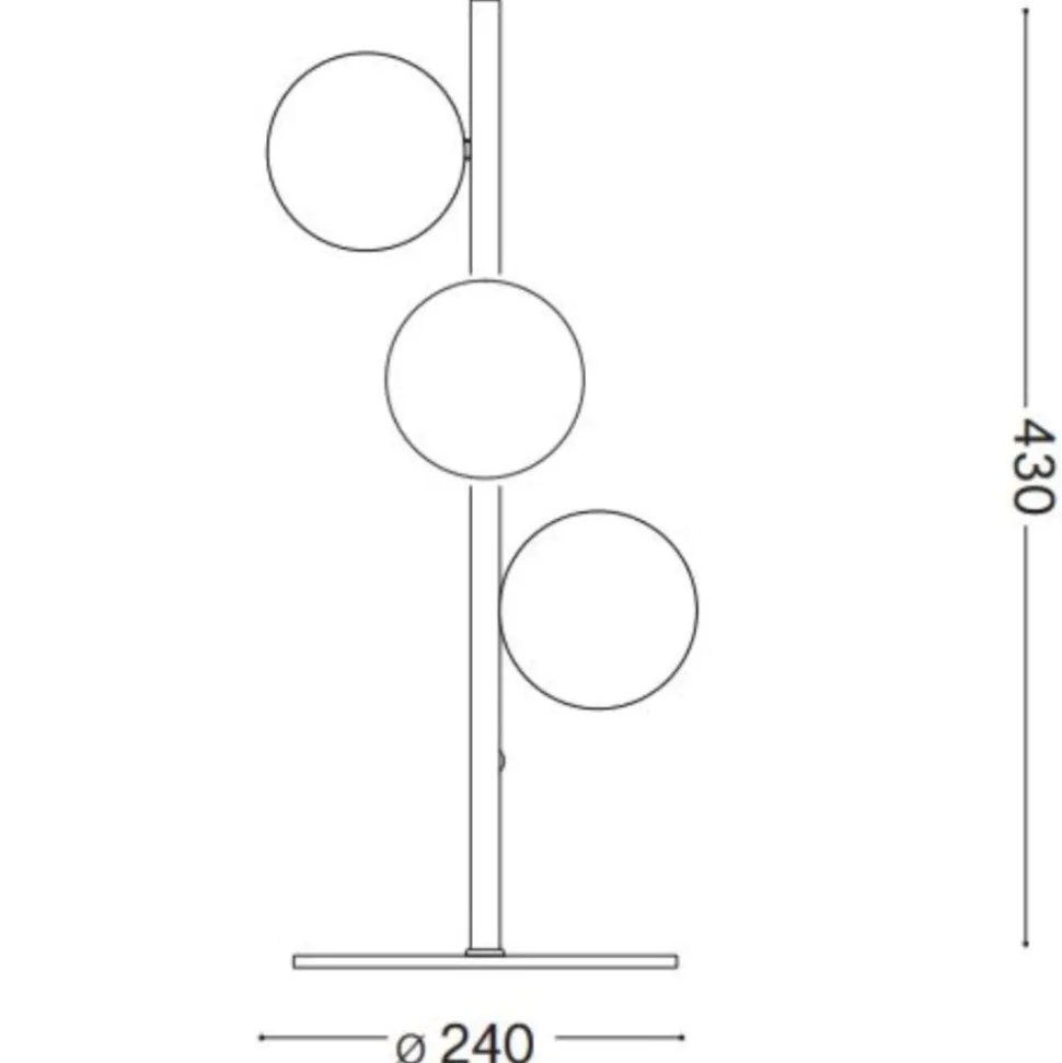 Perlage tl3 ideal lux lampada da tavolo 3 sfere vetro ambra