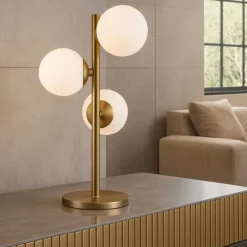 Perlage tl3 ideal lux lampada da tavolo ottone stile contemporaneo