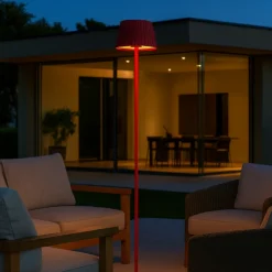 Piantana da esterno senza fili rossa led 3000k