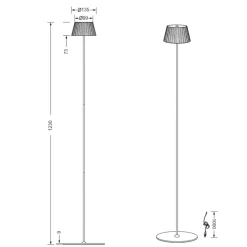 Piantana da esterno senza fili rossa led 3000k