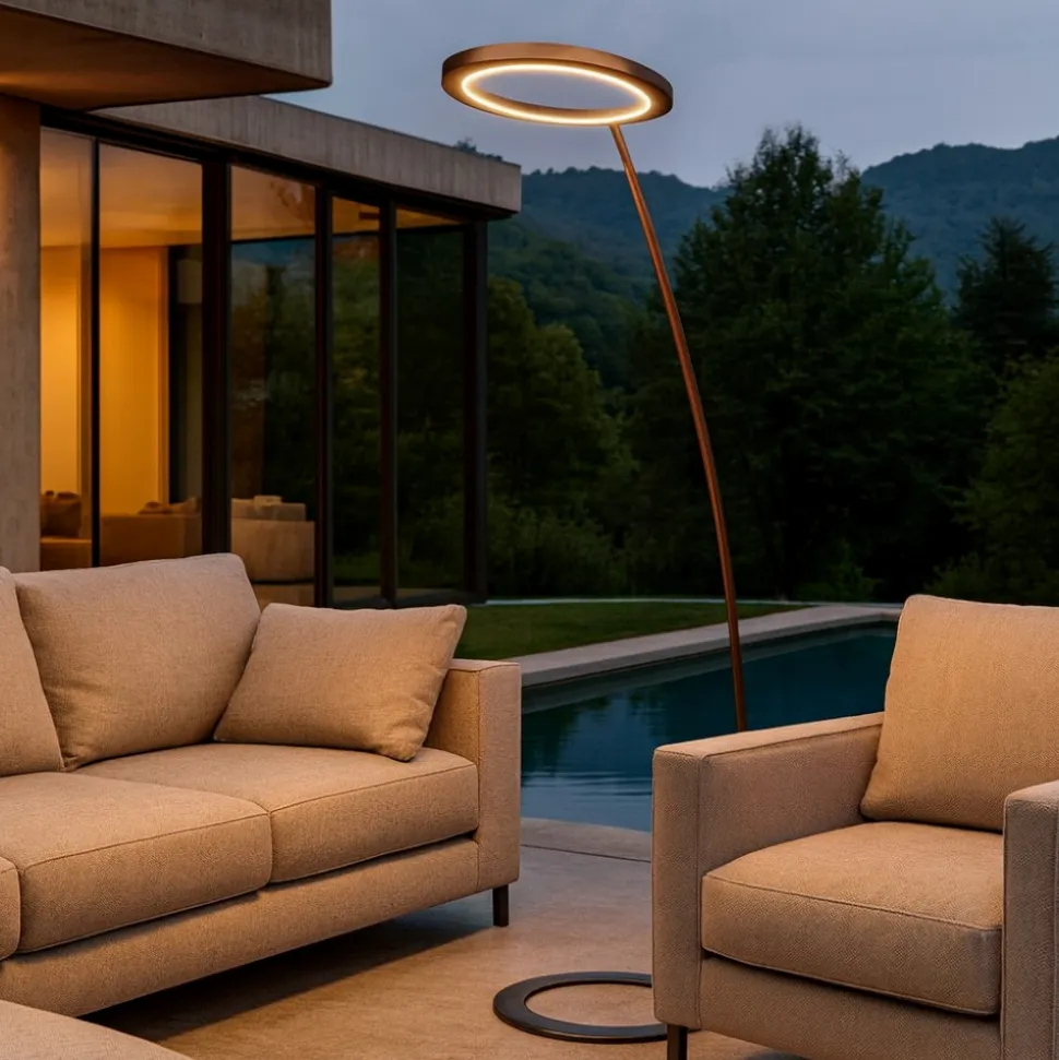 Piantana per esterno linea light lira marrone led ip65