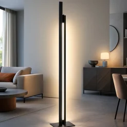 Piantana nera lampada da terra led design moderna per salone