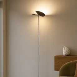 Piantana orientabile nero moderna gea luce ping-pong