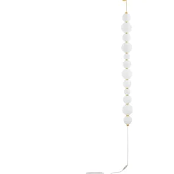 Piantana oro da parete perle vetro bianco elegante