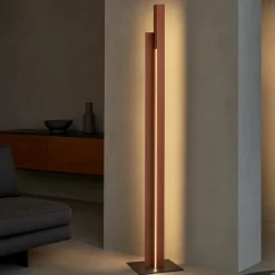Piantana oro rosa design moderna per soggiorno doppio led dimmerabile