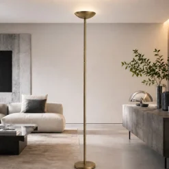 Piantana oro satinato led 20w 3000k dimmerabile parabola orientabile