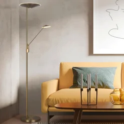 Piantana ottone anticato 2 luci orientabili led 2700k-3200k-4000k