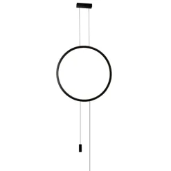 Piantana pendente dal soffitto nera cerchio led design moderna fp