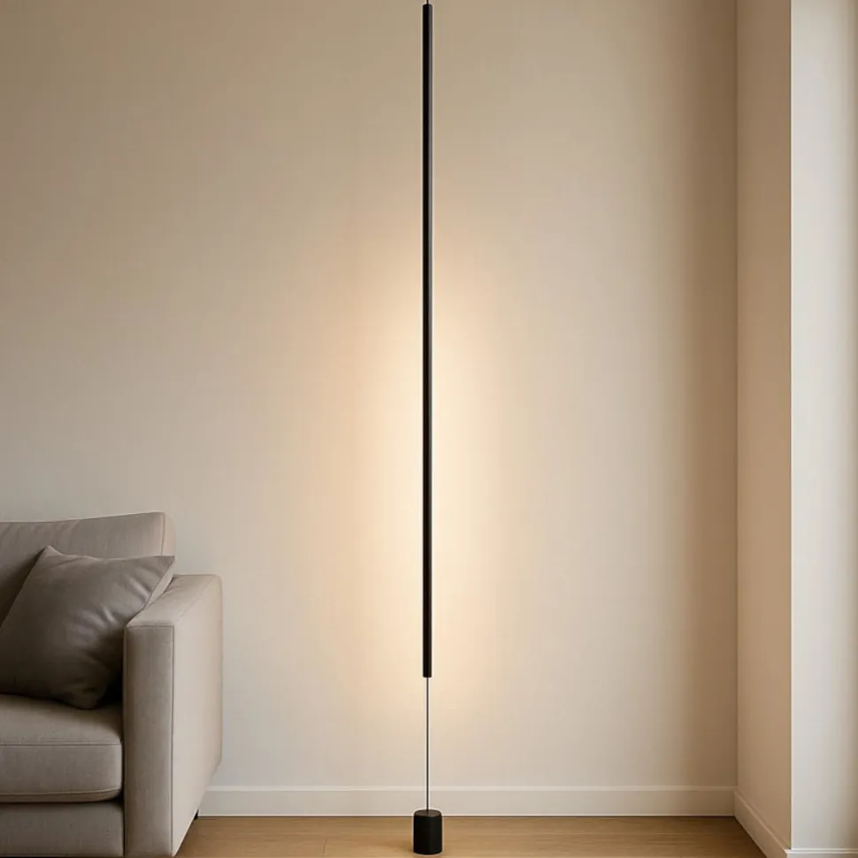 Piantana pendente nera tubolare sospesa attacco a soffitto led 20w 3000k