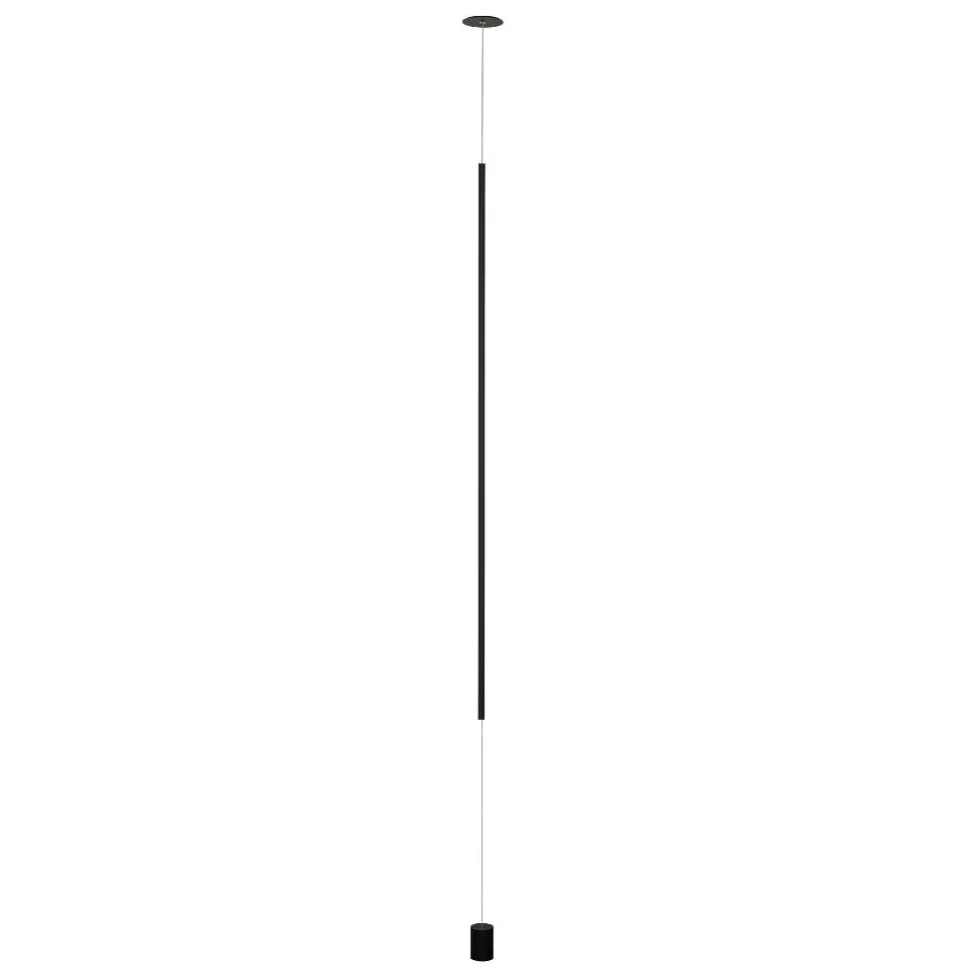 Piantana pendente nera tubolare sospesa attacco a soffitto led 20w 3000k