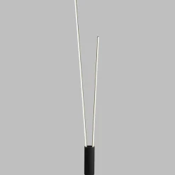 Piantana per salotto moderna nera due luci le dimmerabile 3000k