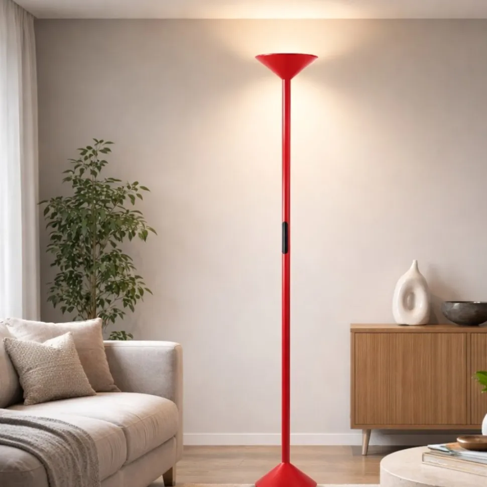 Piantana rossa moderna led 50w 2700k 3200k 4000k fabas luce tratto