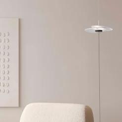 Piantana sospesa dal soffitto bianca design moderna led dimmerabile
