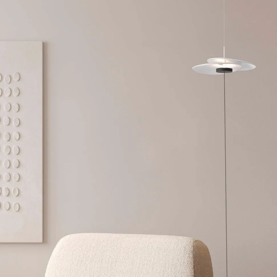Piantana sospesa dal soffitto bianca design moderna led dimmerabile