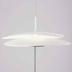 Piantana sospesa dal soffitto bianca design moderna led dimmerabile