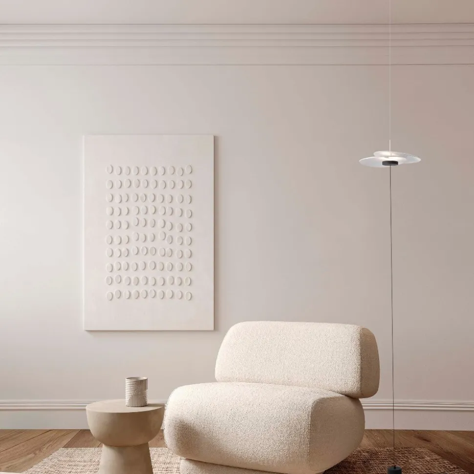 Piantana sospesa dal soffitto bianca design moderna led dimmerabile