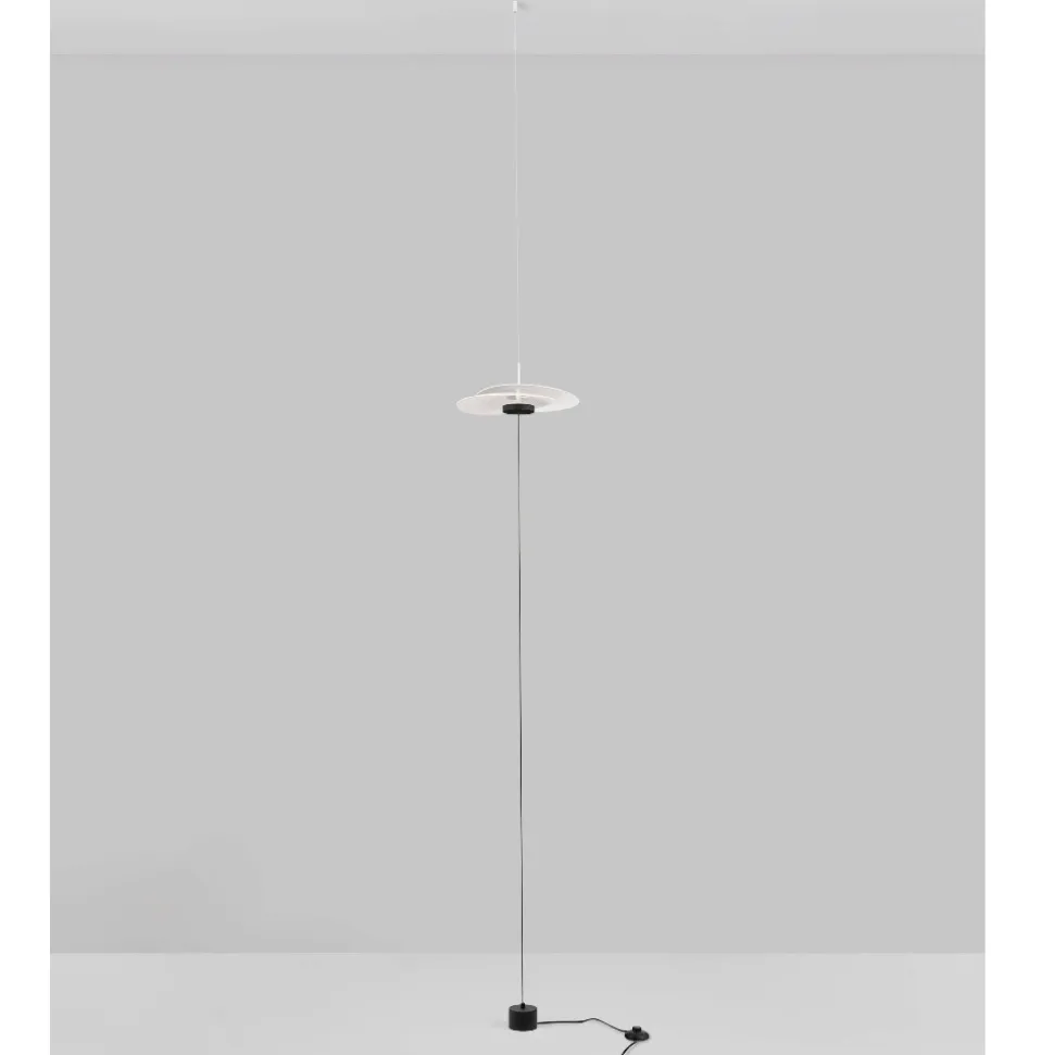 Piantana sospesa dal soffitto bianca design moderna led dimmerabile