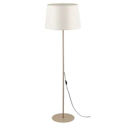 Piantana stelo sabbia paralume in tessuto beige