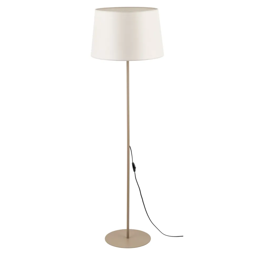 Piantana stelo sabbia paralume in tessuto beige