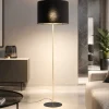 Piantana stile contemporaneo oro lucido paralume nero