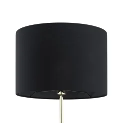 Piantana stile contemporaneo oro lucido paralume nero