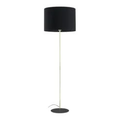 Piantana stile contemporaneo oro lucido paralume nero
