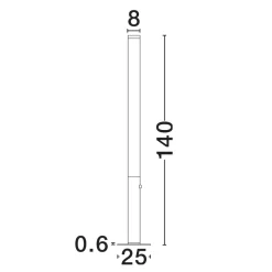Piantana tubolare led 32w 3000k moderna dimmerabile