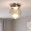 Piccola plafoniera moderna da cucina miloox jotto grigio sfera vetro trasparente