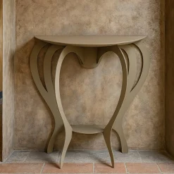 Piccola consolle design moderno metallo beige