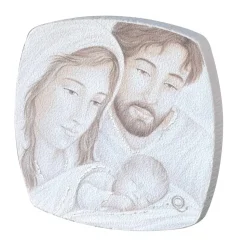 Piccolo capezzale capoletto da comodino 10x10cm sacra famiglia
