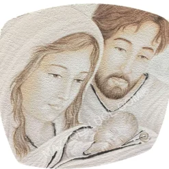 Piccolo capezzale capoletto da comodino 10x10cm sacra famiglia