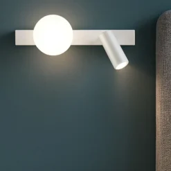 Ping pong ap ideal lux applique comodino camera da letto bianca